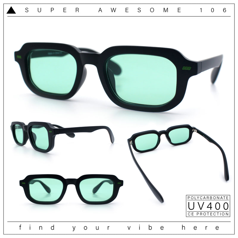 Vintage Vibe Narrow Rectangle Hipster Hustler Fashion Sunglasses
