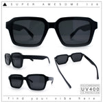 Classy Rectangle Horn Rim Minimal Fashion Retro Vintage Sunglasses