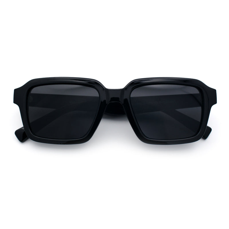 Classy Rectangle Horn Rim Minimal Fashion Retro Vintage Sunglasses