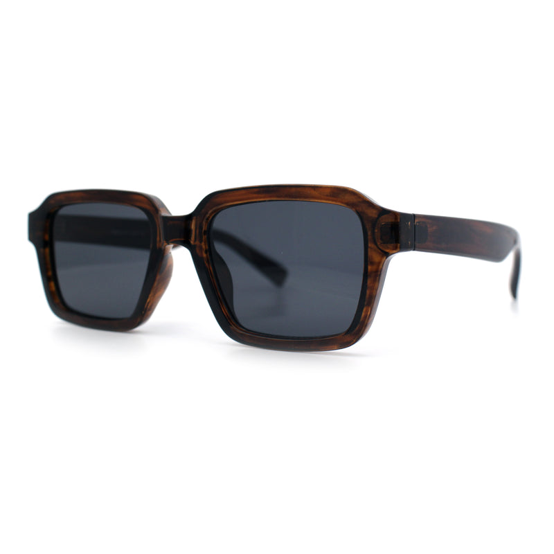 Classy Rectangle Horn Rim Minimal Fashion Retro Vintage Sunglasses