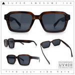 Classy Rectangle Horn Rim Minimal Fashion Retro Vintage Sunglasses