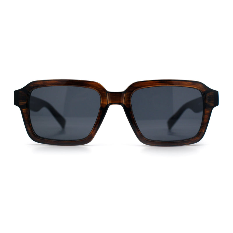 Classy Rectangle Horn Rim Minimal Fashion Retro Vintage Sunglasses