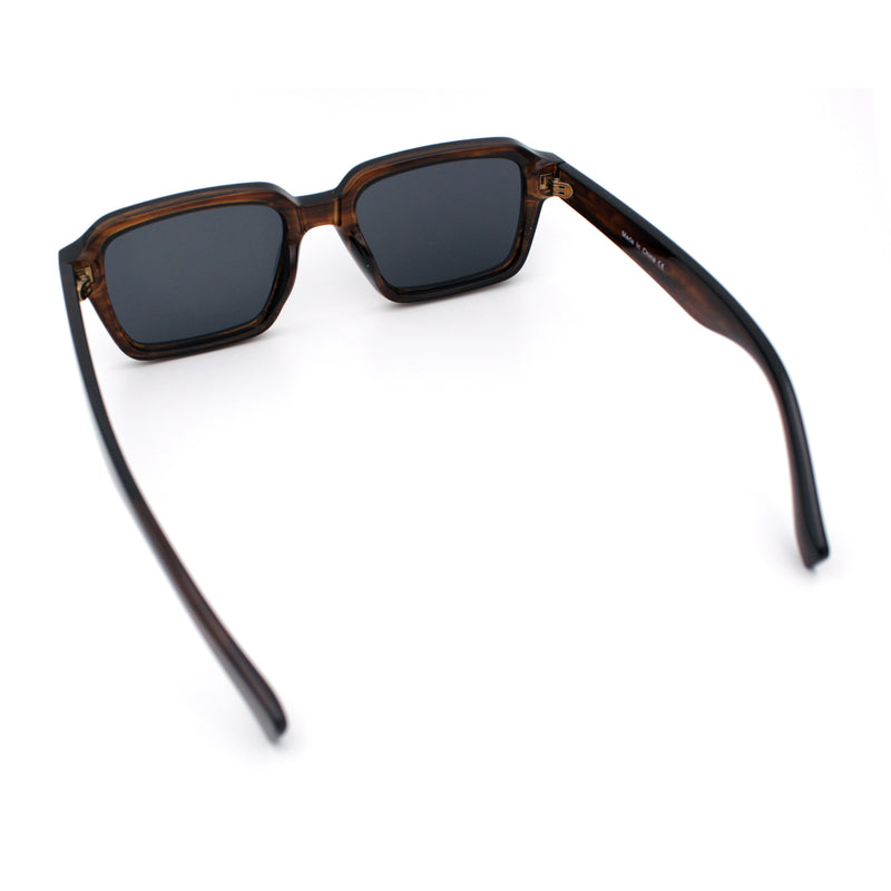 Classy Rectangle Horn Rim Minimal Fashion Retro Vintage Sunglasses