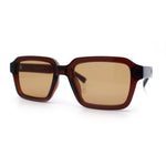 Classy Rectangle Horn Rim Minimal Fashion Retro Vintage Sunglasses