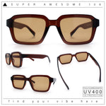 Classy Rectangle Horn Rim Minimal Fashion Retro Vintage Sunglasses