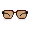 Classy Rectangle Horn Rim Minimal Fashion Retro Vintage Sunglasses