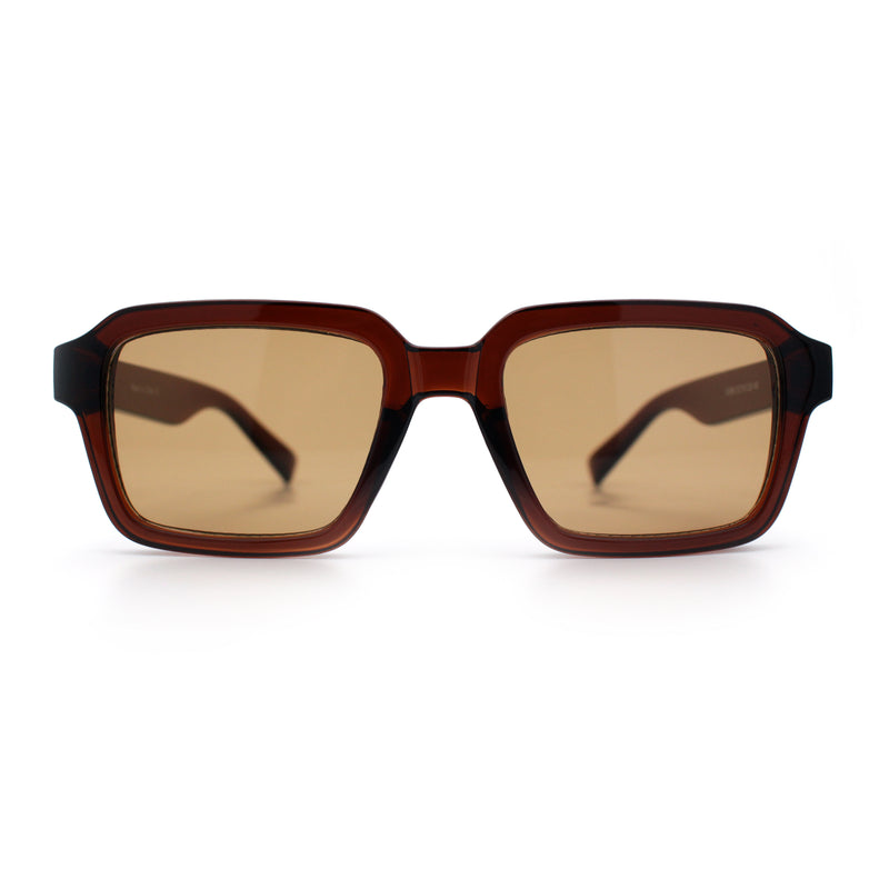 Classy Rectangle Horn Rim Minimal Fashion Retro Vintage Sunglasses