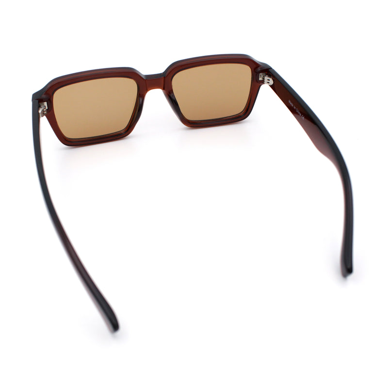 Classy Rectangle Horn Rim Minimal Fashion Retro Vintage Sunglasses