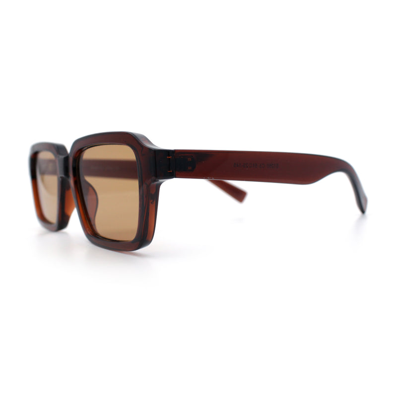 Classy Rectangle Horn Rim Minimal Fashion Retro Vintage Sunglasses