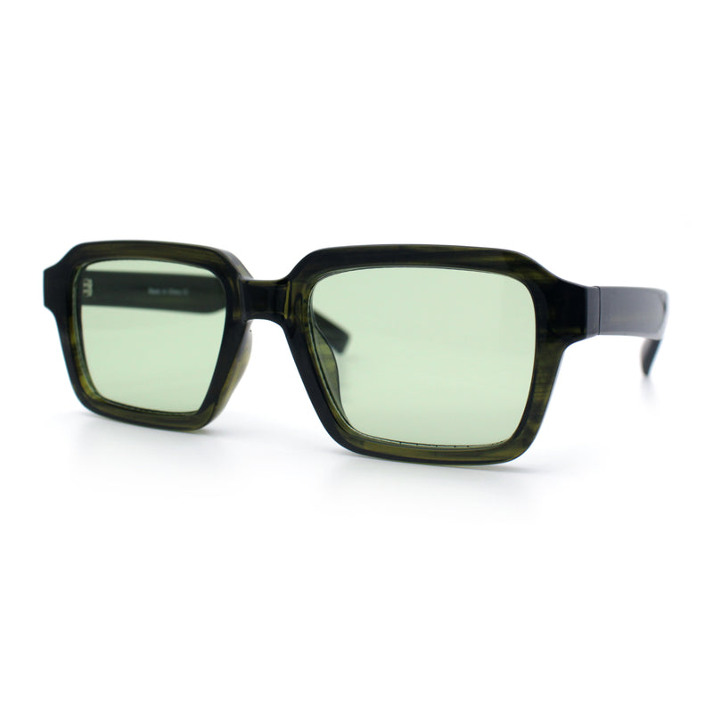 Classy Rectangle Horn Rim Minimal Fashion Retro Vintage Sunglasses