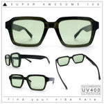 Classy Rectangle Horn Rim Minimal Fashion Retro Vintage Sunglasses