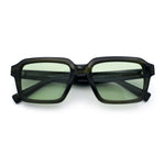 Classy Rectangle Horn Rim Minimal Fashion Retro Vintage Sunglasses