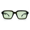 Classy Rectangle Horn Rim Minimal Fashion Retro Vintage Sunglasses