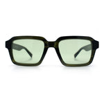 Classy Rectangle Horn Rim Minimal Fashion Retro Vintage Sunglasses