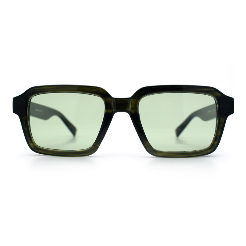 Classy Rectangle Horn Rim Minimal Fashion Retro Vintage Sunglasses