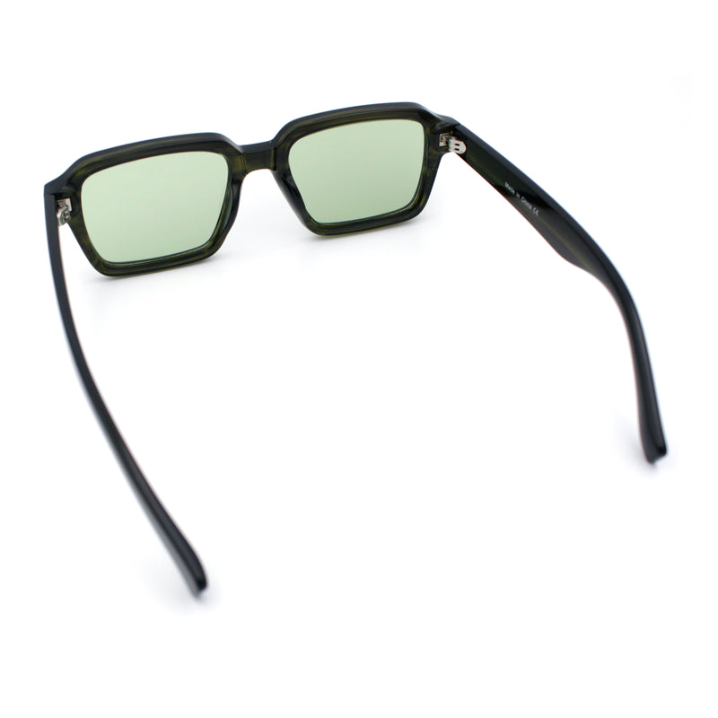 Classy Rectangle Horn Rim Minimal Fashion Retro Vintage Sunglasses