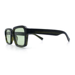 Classy Rectangle Horn Rim Minimal Fashion Retro Vintage Sunglasses