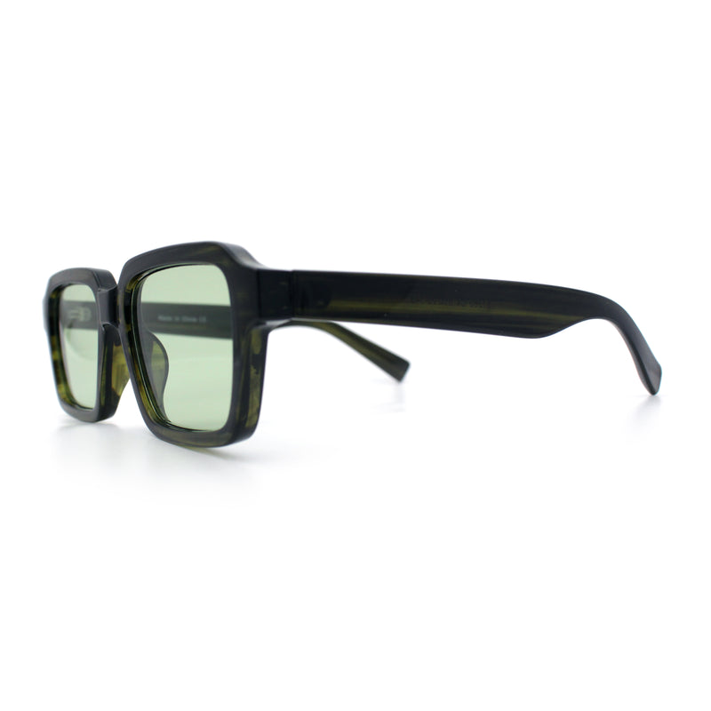 Classy Rectangle Horn Rim Minimal Fashion Retro Vintage Sunglasses
