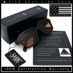 Classy Rectangle Horn Rim Minimal Fashion Retro Vintage Sunglasses