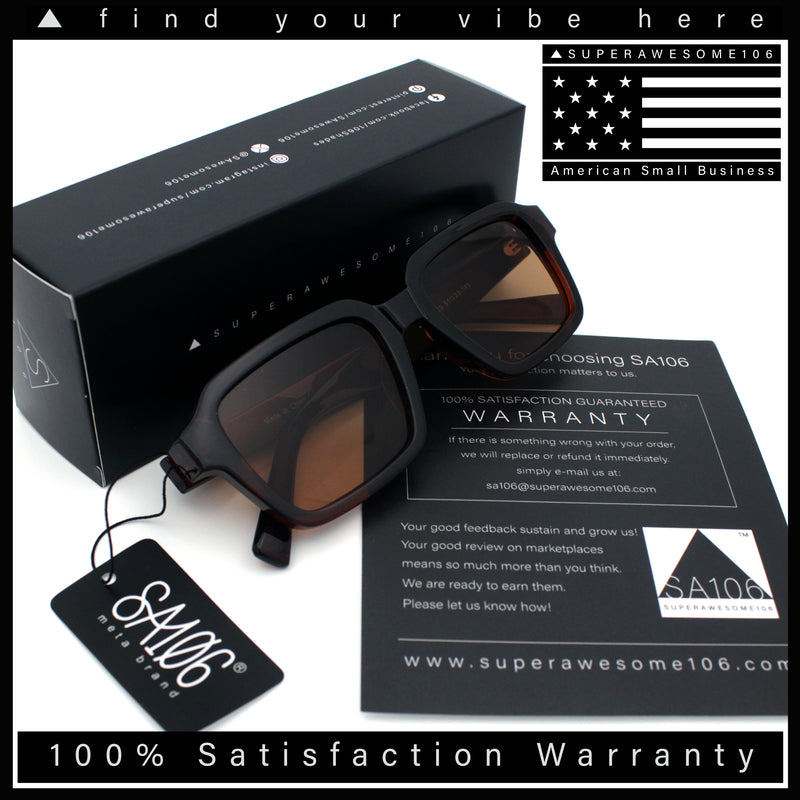 Classy Rectangle Horn Rim Minimal Fashion Retro Vintage Sunglasses