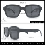 Classy Rectangle Horn Rim Minimal Fashion Retro Vintage Sunglasses