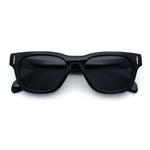 Gentlemans Cross Bone Dagger Emblem Horn Rim Plastic Retro Sunglasses