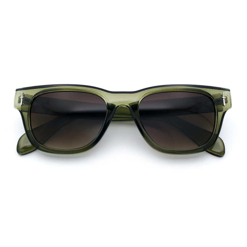 Gentlemans Cross Bone Dagger Emblem Horn Rim Plastic Retro Sunglasses