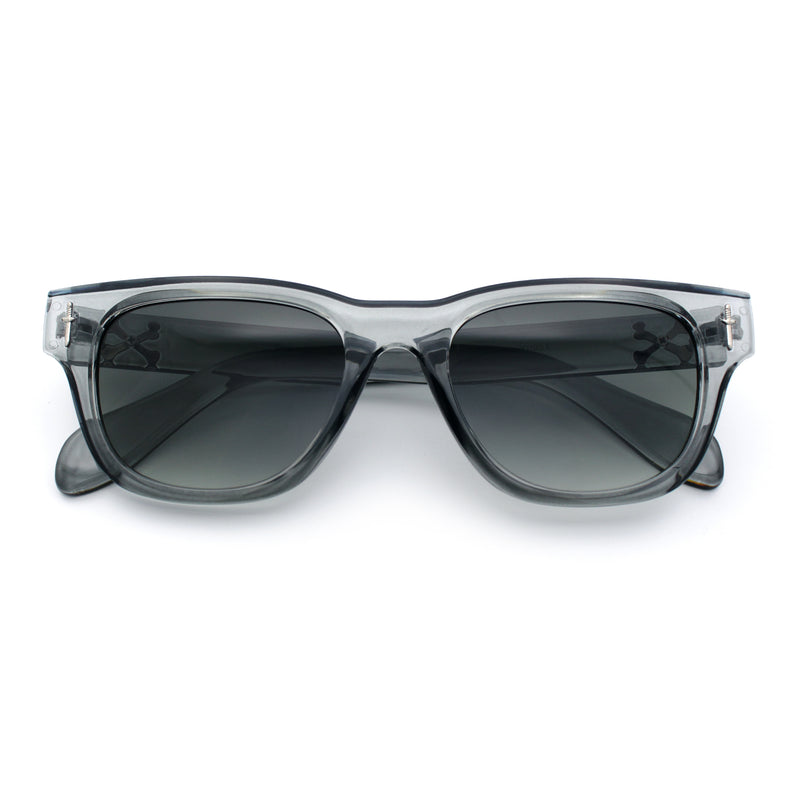 Gentlemans Cross Bone Dagger Emblem Horn Rim Plastic Retro Sunglasses