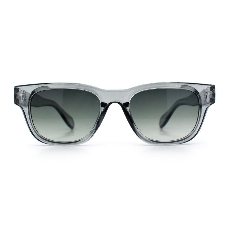 Gentlemans Cross Bone Dagger Emblem Horn Rim Plastic Retro Sunglasses