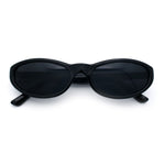 Womens Oval Subtle Cat Eye Thin Plastic Retro Vintage Vibe Sunglasses