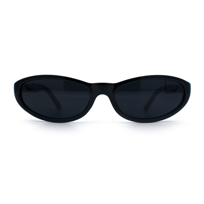 Womens Oval Subtle Cat Eye Thin Plastic Retro Vintage Vibe Sunglasses