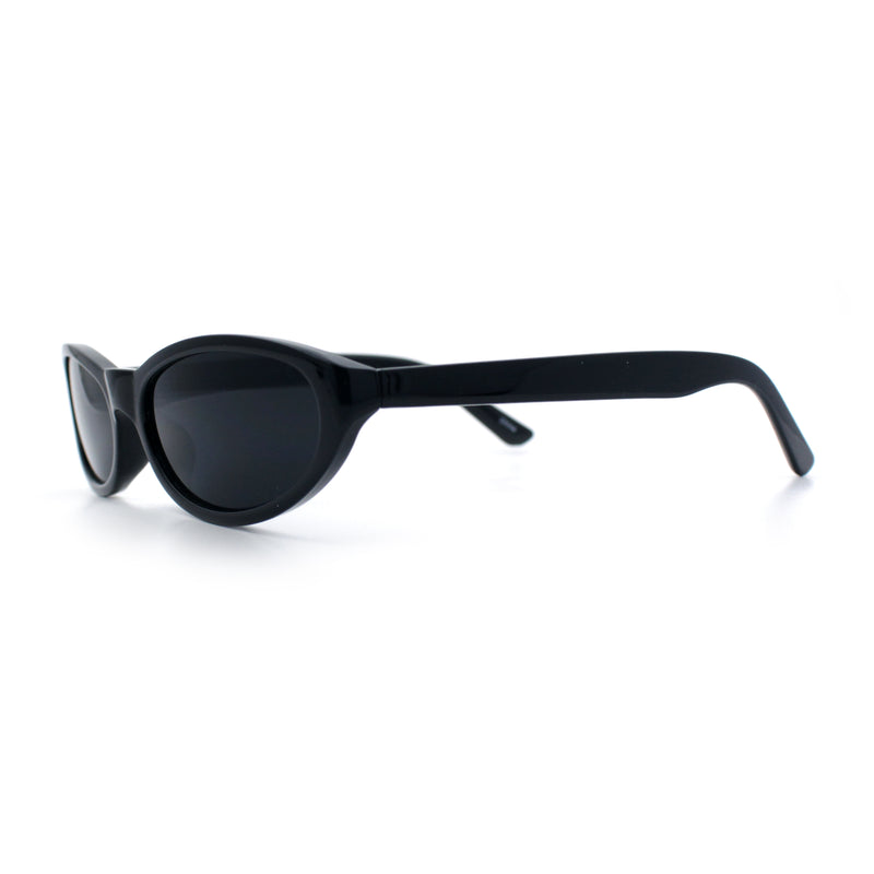 Womens Oval Subtle Cat Eye Thin Plastic Retro Vintage Vibe Sunglasses