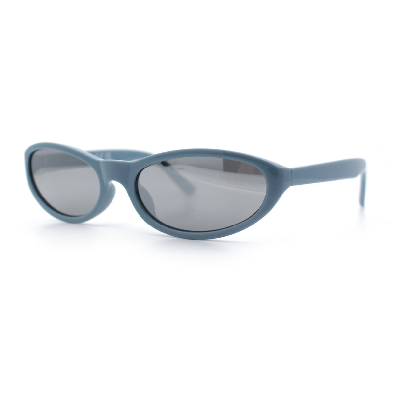 Womens Oval Subtle Cat Eye Thin Plastic Retro Vintage Vibe Sunglasses