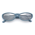 Womens Oval Subtle Cat Eye Thin Plastic Retro Vintage Vibe Sunglasses