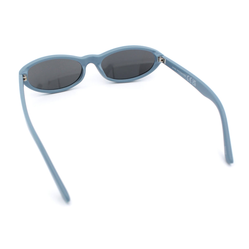 Womens Oval Subtle Cat Eye Thin Plastic Retro Vintage Vibe Sunglasses
