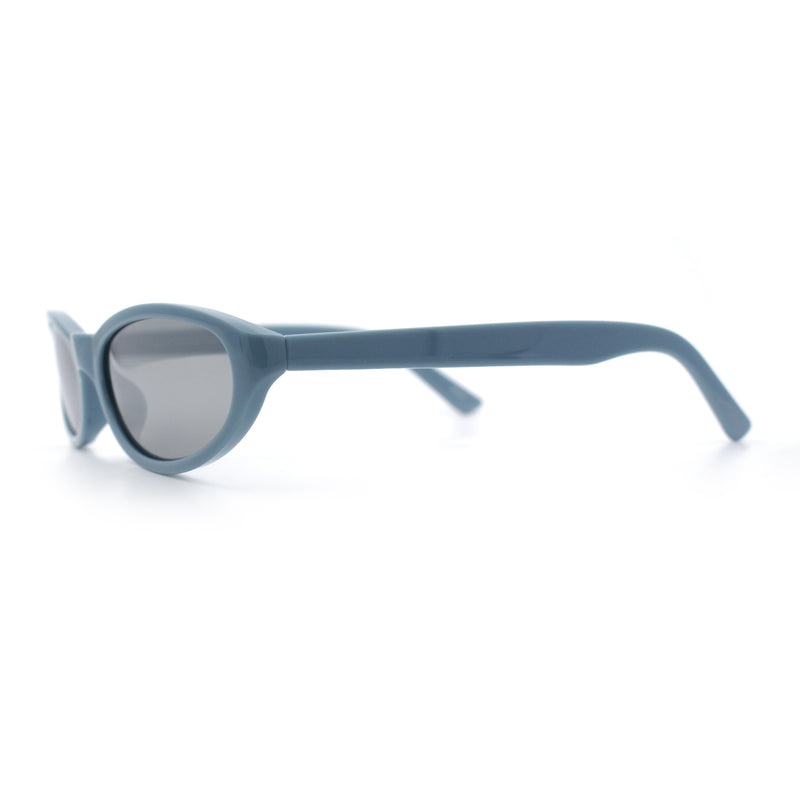 Womens Oval Subtle Cat Eye Thin Plastic Retro Vintage Vibe Sunglasses
