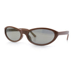 Womens Oval Subtle Cat Eye Thin Plastic Retro Vintage Vibe Sunglasses