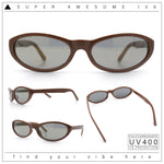 Womens Oval Subtle Cat Eye Thin Plastic Retro Vintage Vibe Sunglasses