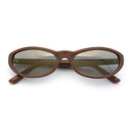 Womens Oval Subtle Cat Eye Thin Plastic Retro Vintage Vibe Sunglasses