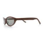 Womens Oval Subtle Cat Eye Thin Plastic Retro Vintage Vibe Sunglasses