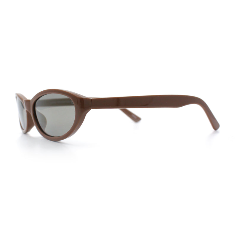 Womens Oval Subtle Cat Eye Thin Plastic Retro Vintage Vibe Sunglasses