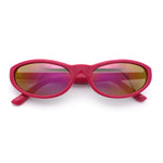 Womens Oval Subtle Cat Eye Thin Plastic Retro Vintage Vibe Sunglasses