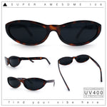Womens Oval Subtle Cat Eye Thin Plastic Retro Vintage Vibe Sunglasses