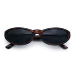 Womens Oval Subtle Cat Eye Thin Plastic Retro Vintage Vibe Sunglasses