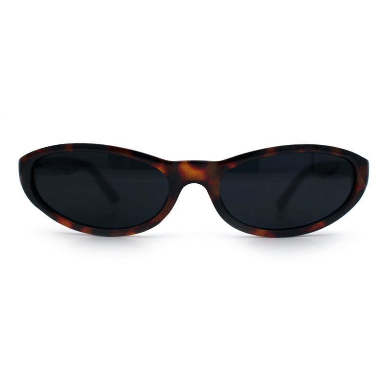 Womens Oval Subtle Cat Eye Thin Plastic Retro Vintage Vibe Sunglasses