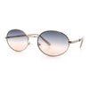 Classy Oval 90s Hip Hop Rapper Shade Metal Rim Retro Sunglasses