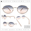 Classy Oval 90s Hip Hop Rapper Shade Metal Rim Retro Sunglasses
