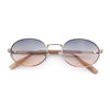 Classy Oval 90s Hip Hop Rapper Shade Metal Rim Retro Sunglasses
