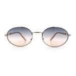 Classy Oval 90s Hip Hop Rapper Shade Metal Rim Retro Sunglasses