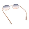 Classy Oval 90s Hip Hop Rapper Shade Metal Rim Retro Sunglasses